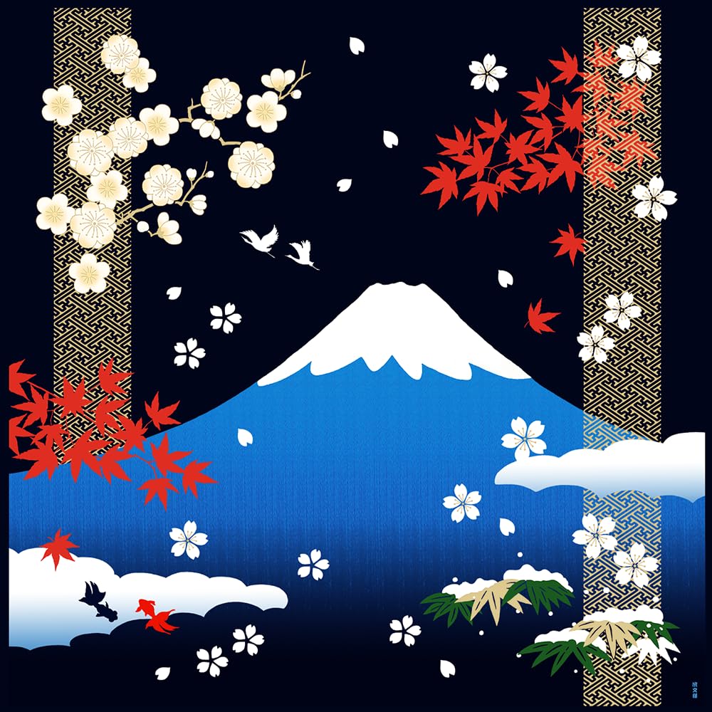 濱文様 大布（風呂敷 90cm） 四季富士山