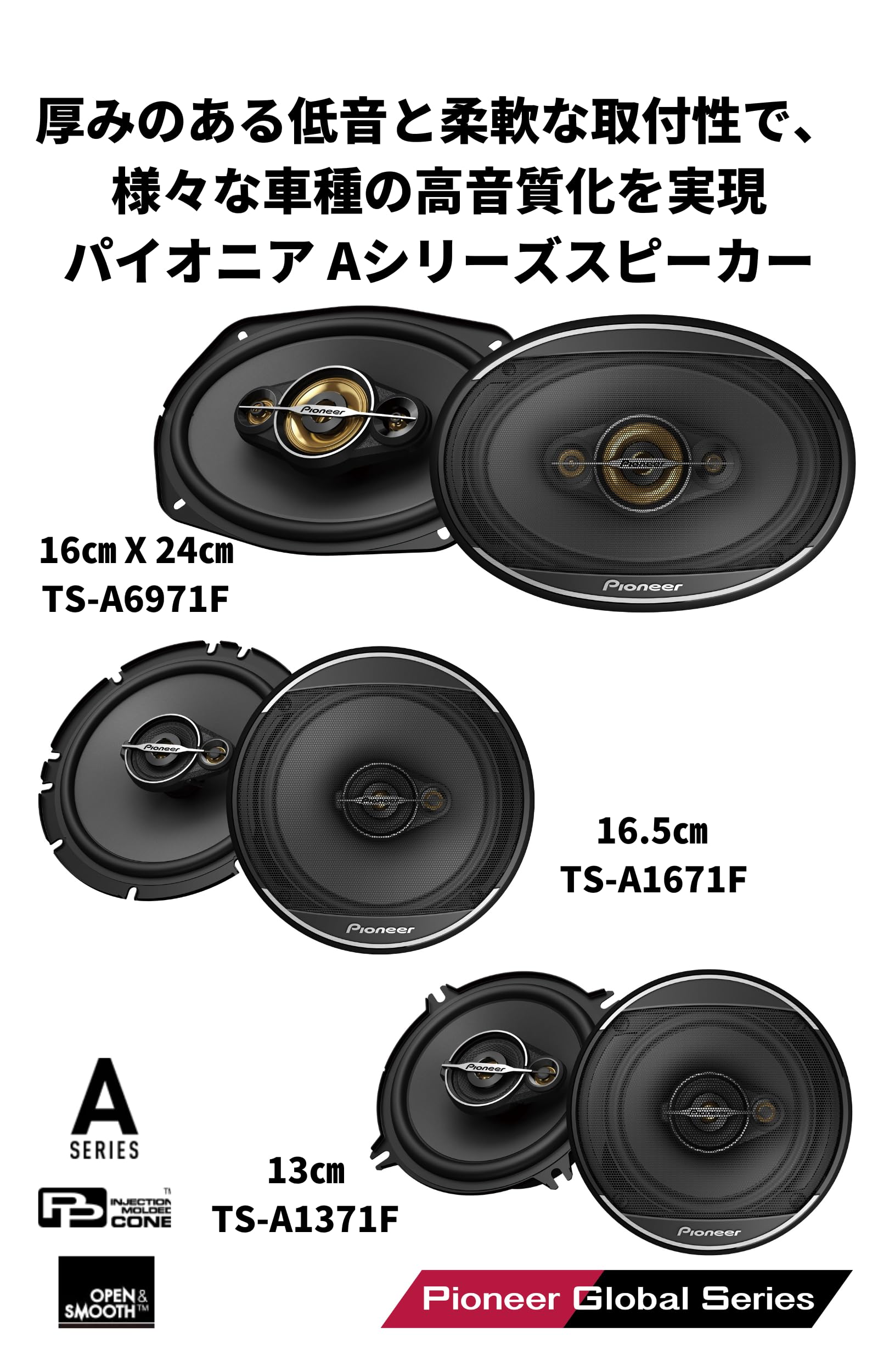 つかさストアのPioneer スピーカー TS-A1371F 13cm ユニットスピーカー コアキシャル 3ウェイ カロッツェリア｜アングル2