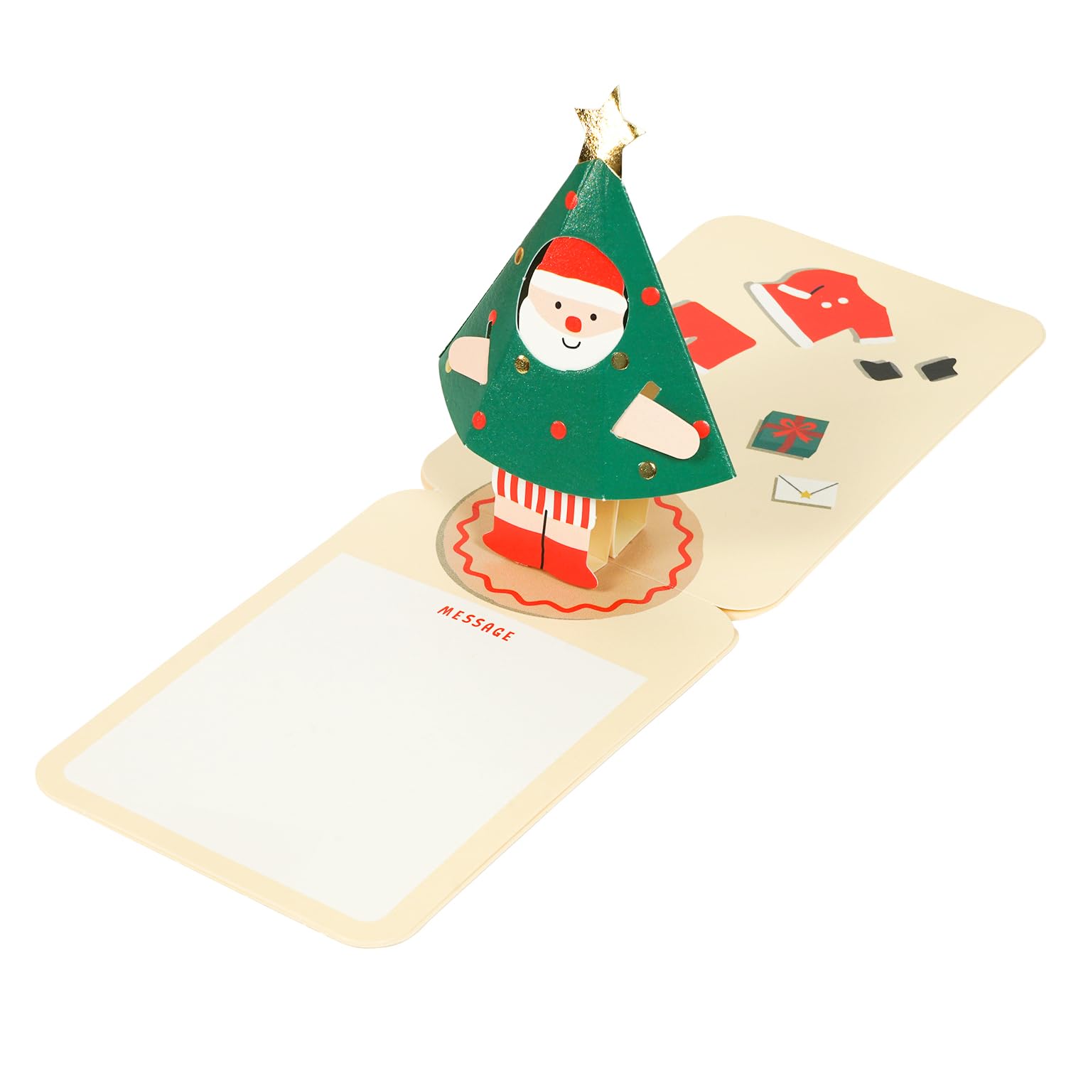 グリーティングライフ クリスマス カード きぐるみ ポップアップ ミニ サンタ KE-55