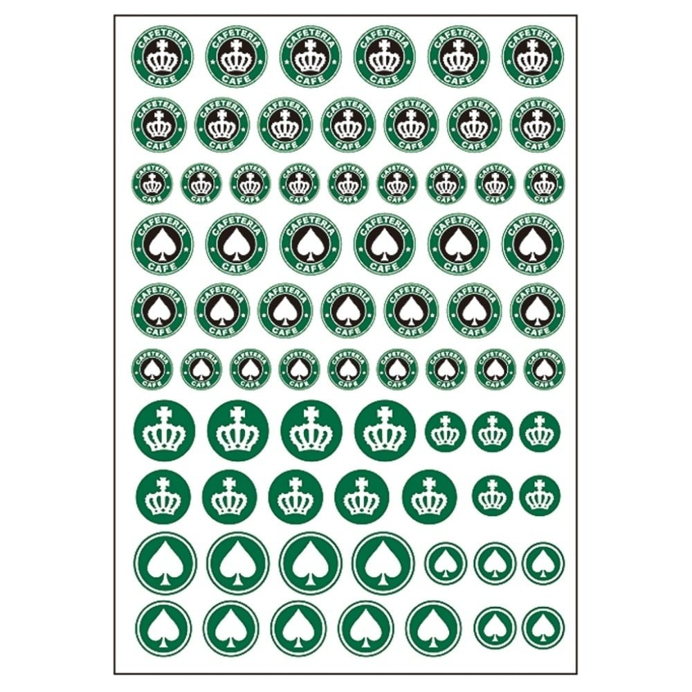 日清アソシエイツ 超薄シール カフェロゴ Tableware Collection用 70×100mm グリーン ビニール 993