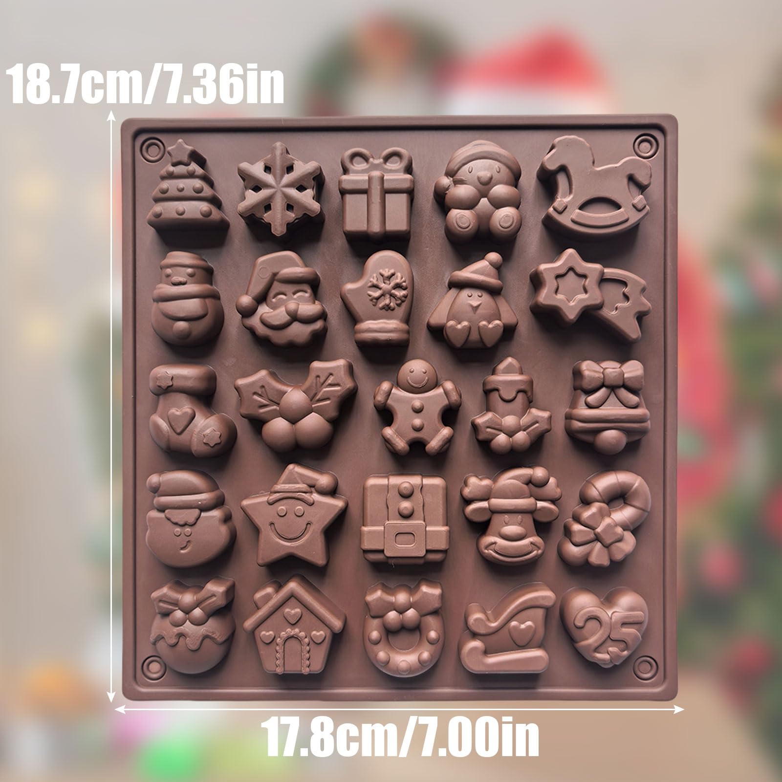 つかさストアのチョコレートモールド クリスマス シリコンモールド 雪の結晶 雪だるま クリスマスツリー サンタ シリコン チョコレート 型 クッキー フォンダン 型 製菓用品 キャンディ モールド 粘土 UV｜アングル2