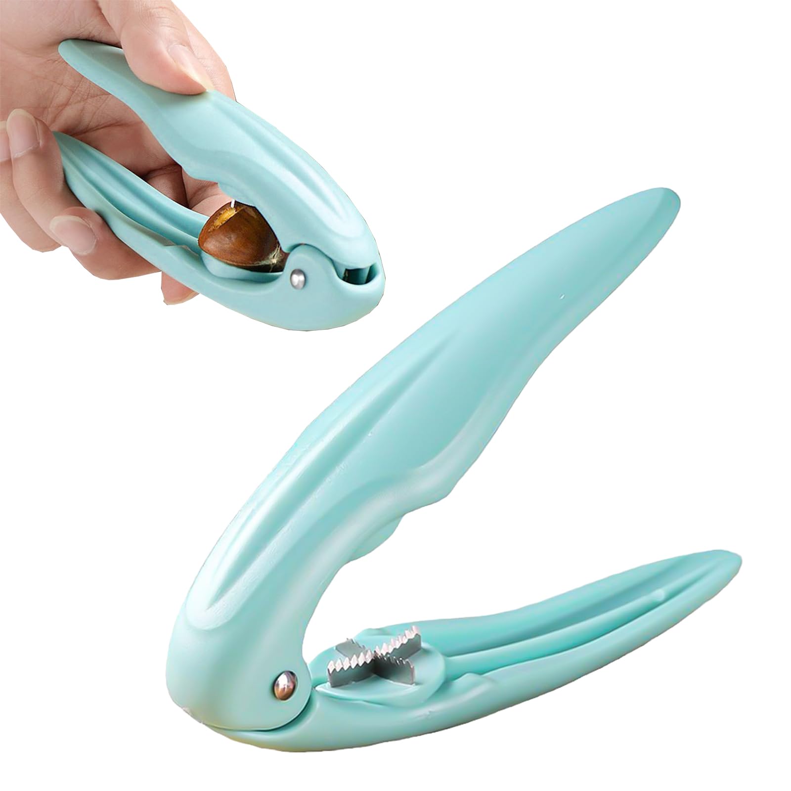 • 【鋭い歯】この栗むき器は青い外観で、多くのキッチンツールの中でも識別しやすく、キッチンに彩りを添えます。歯は十字型で非常に鋭く、栗の硬い殻を簡単に素早く剥くことができ、調理の準備が簡単で迅速になります。深い溝が栗をしっかりと固定し、剥く過程で栗の殻が滑るのを効果的に防ぎ、使用時の安全性と信頼性を向上させます。 • 【耐久性のある素材】この栗むき器の刃は304ステンレス鋼製で、無毒で無臭、有害物質を放出しないため、食品を扱う際の安全性を確保します。天然の抗菌作用があり、細菌の増殖を効果的に抑制し、刃を清潔で衛生的に保ちます。耐久性と優れた耐腐食性を備え、長期間使用しても変形したり錆びたりしません。さらに、刃の表面は滑らかでお手入れが簡単です。 • 【軽量で持ち運びに便利】この栗むき器は、長さ約15cm、幅約10.5cm、開口部約3cmで、大きめの栗も楽に剥けます。軽量でコンパクトなデザインは、持ち運びに大きすぎることなく、皮むき器の機能性を確保しています。バックパック、ハンドバッグ、ポケットに簡単に入れることができ、場所を取らず、いつでも便利に使用できます。 • 【人間工学に基づいたグリップ】この栗むき器のハンドル部分は人間工学に基づいて設計されており、手の曲線にぴったりフィットし、快適なグリップを提供し、使用中の安定性と快適さを確保します。これにより、長時間の使用による手の疲労を軽減し、殻むき操作体験を向上させます。 • 【幅広い用途】この栗むき器は、栗だけでなく、クルミ、ピスタチオ、ヘーゼルナッツなどの硬い殻の食材にも使用できます。その汎用性から、キッチンに欠かせないツールの1つとなっています。ご自宅でも、パーティーでも、アウトドアキャンプでも、栗などの食材を素早く調理できるので、食卓での利便性が向上します。ご質問等ございましたら、お気軽にお問い合わせください，誠心誠意対応させていただきます。