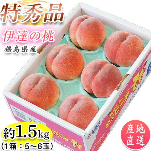 JAふくしま未来 福島県産 「伊達の桃」 特秀品 大玉 約1.5kg 1箱：5～6玉 ※常温 送料無料のサムネイル