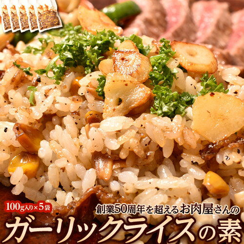 肉屋が作る「ガーリックライスの素」 計500g 100g×5P ※冷凍　送料無料