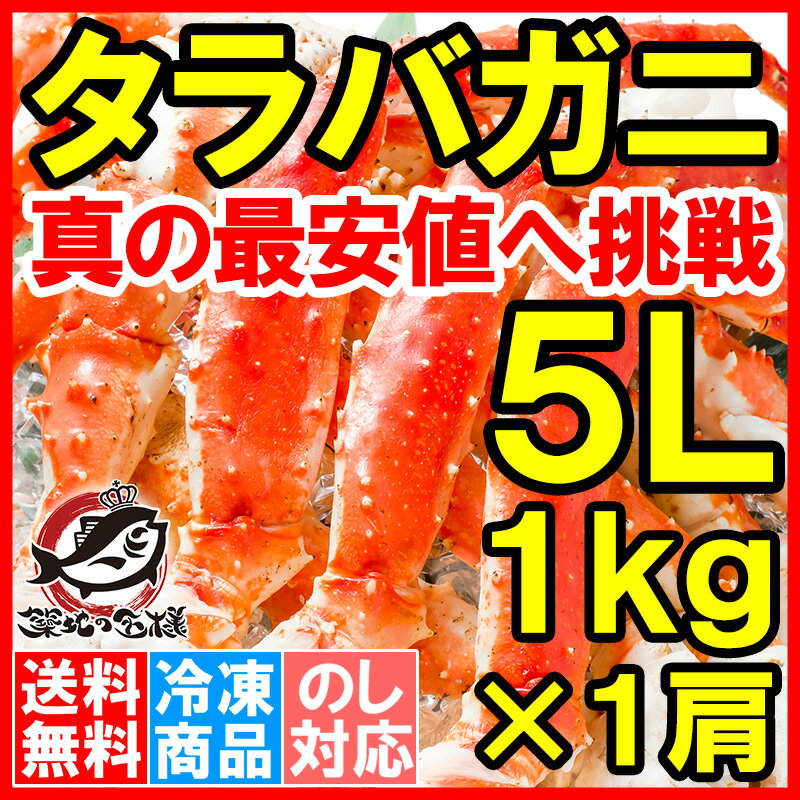 送料無料 タラバガニ たらばがに 1kg 極太 5Lサイズ 脚 冷凍総重量 1kg 前後×1肩 正規品 ボイル冷凍 足 肩セクション シュリンク包装 たらば蟹 タラバ蟹 タラバ かに カニ 蟹 築地市場 豊洲市場 カニ鍋 焼きガニ ギフト 贈答用 お歳暮【smtb-T】rs