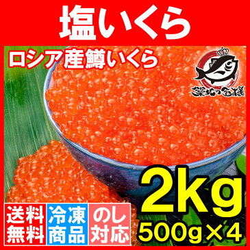 【送料無料】塩イクラ 塩いくら 2kg 500g×4 鮭鱒いくら ロシア産の鱒いくらを老舗北海道メーカーが加工。小粒ながら凝縮された旨味の鱒いくらの塩漬け【マスいくら いくら塩漬け いくら丼 イクラ丼 海鮮丼 サーモン 築地市場 豊洲市場 寿司 料理 ギフト】【smtb-T】r