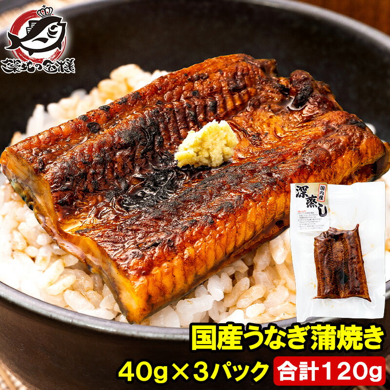 ギフト うなぎ蒲焼き カットうなぎ 国産うなぎ 40g×3パック 合計120g 食べきりサイズ 柔らかうなぎを丁寧に焼き上げました。深蒸し 土用の丑の日 ウナギ 鰻 うな丼 うな重 ひつまぶし 深蒸し ギフト 豊洲市場