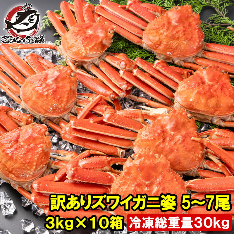 訳あり ズワイガニ 姿 合計30kg前後 50〜70尾 3kg×10箱 冷凍ゆでがに 本ズワイガニ ボイル冷凍 ズワイ蟹 ずわいがに かに カニ 蟹 ずわい蟹 ...