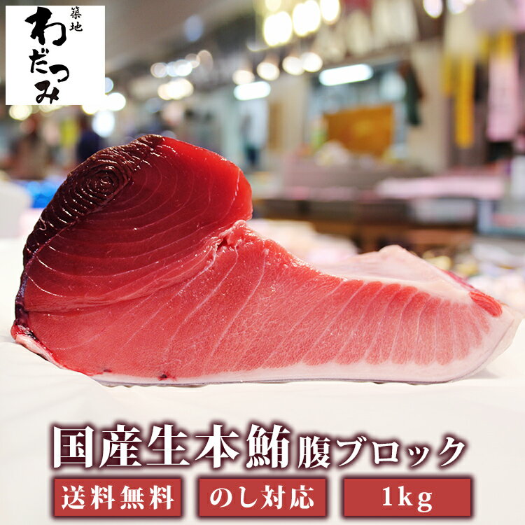 父の日ギフト 築地直送 国産生本マグロ 腹ブロック( 大トロ 中トロ 赤身 全部入り)1kg 切り方レシピ付◆ 鮪 まぐろ マグロ 本鮪 ブロック 刺身 マグロ丼 まぐろ丼 中とろ 生マグロ 本まぐろ 本マグロ 柵 海鮮 お取り寄せグルメ トロ 贈り物 お刺身 手巻き寿司 父の日 ギフト