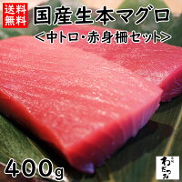 国産生本マグロ中トロ赤身柵