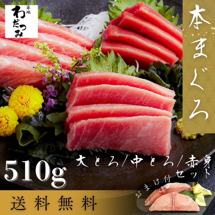 【送料無料】 父の日 ギフト ＼マグロ頭肉プレゼント中／ まぐろ 本マグロ 大トロ 150g 中トロ 160g 赤身 200g 柵 合計510g ◆ マグロ 鮪 本鮪 中とろ 大とろ 刺身 お刺身鮮 刺し身 冷凍 グルメ お取り寄せ 贈答 贈り物 お中元