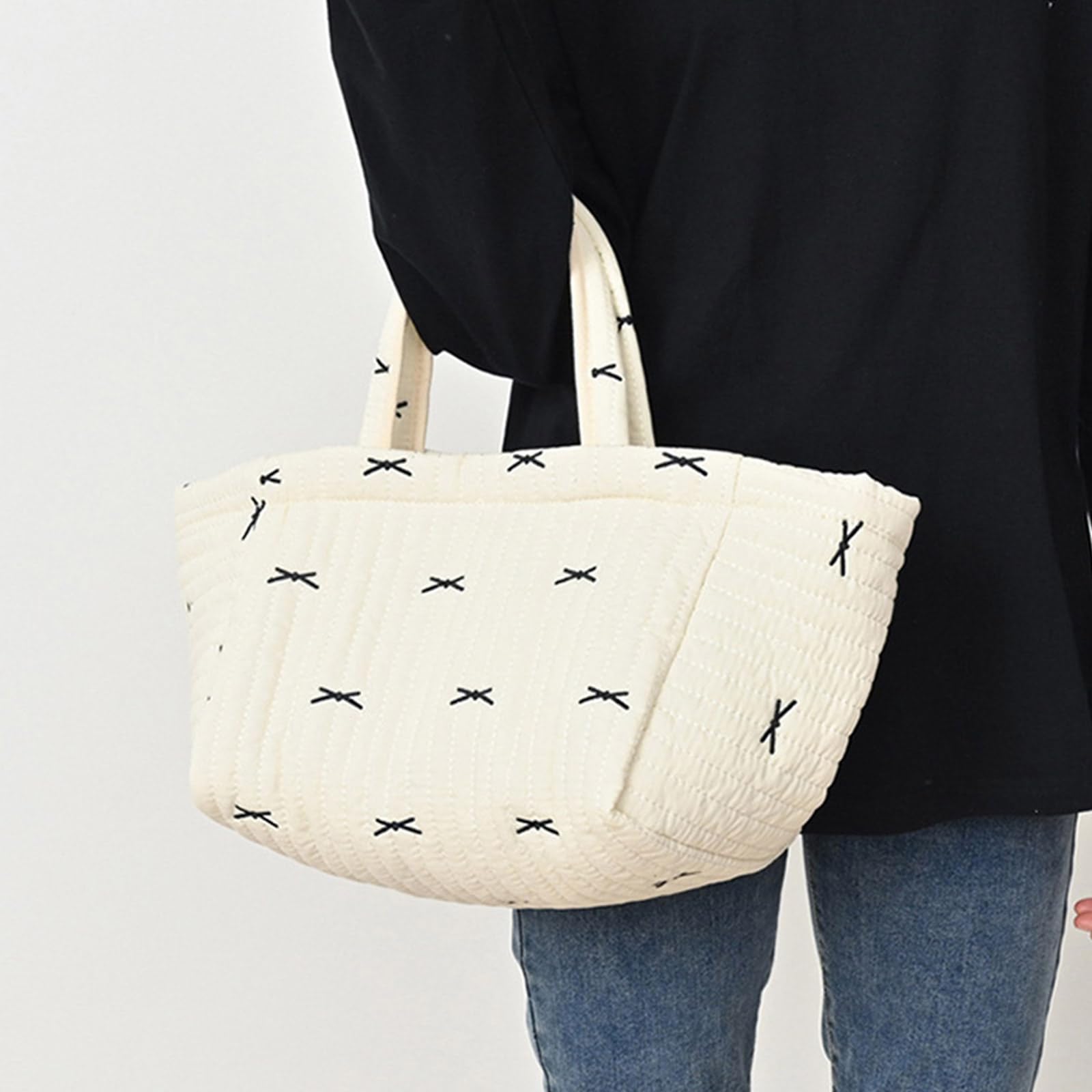 ハンドバッグプラムプラムハンギングバッグ刺繍パターンママバッグ