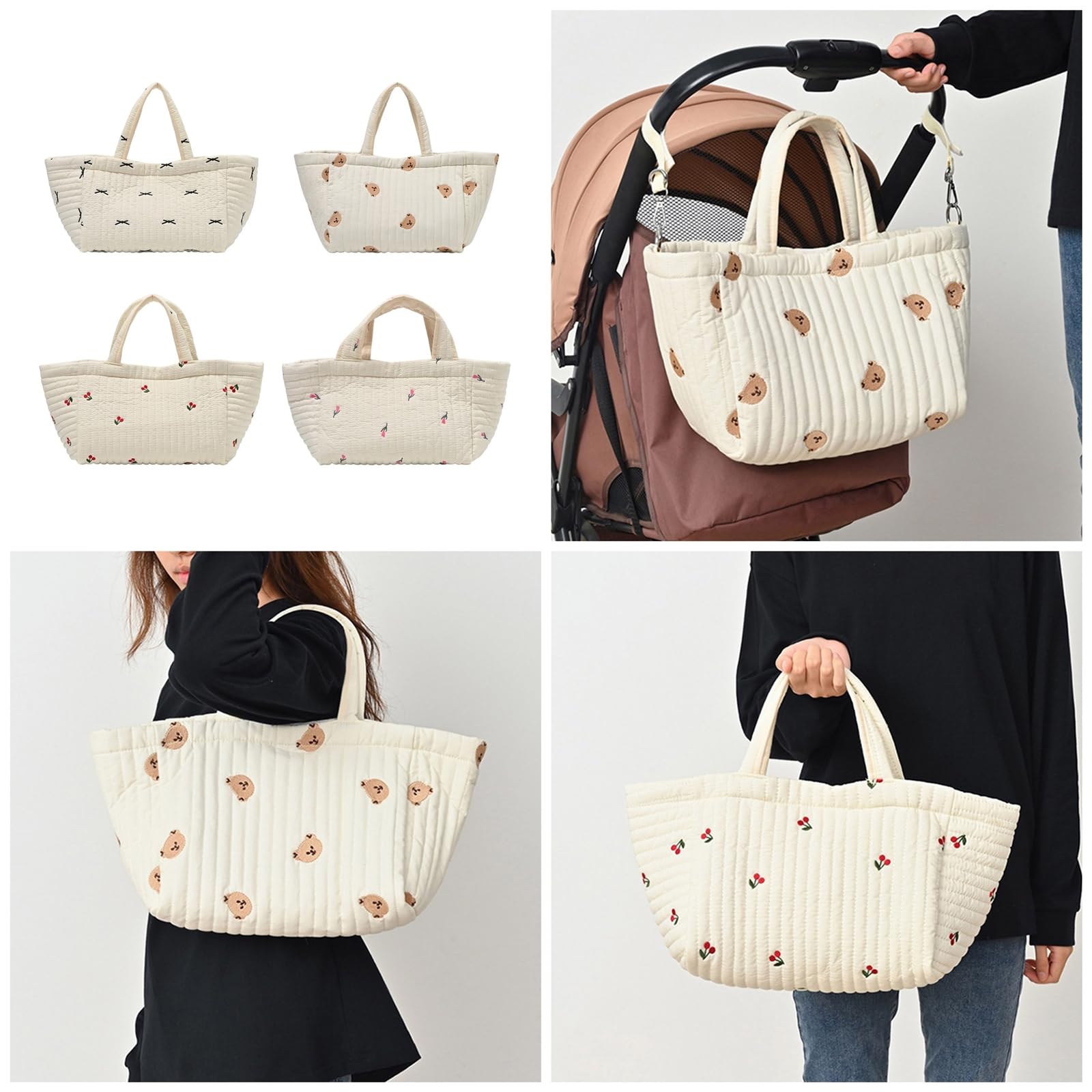 ハンドバッグプラムプラムハンギングバッグ刺繍パターンママバッグ