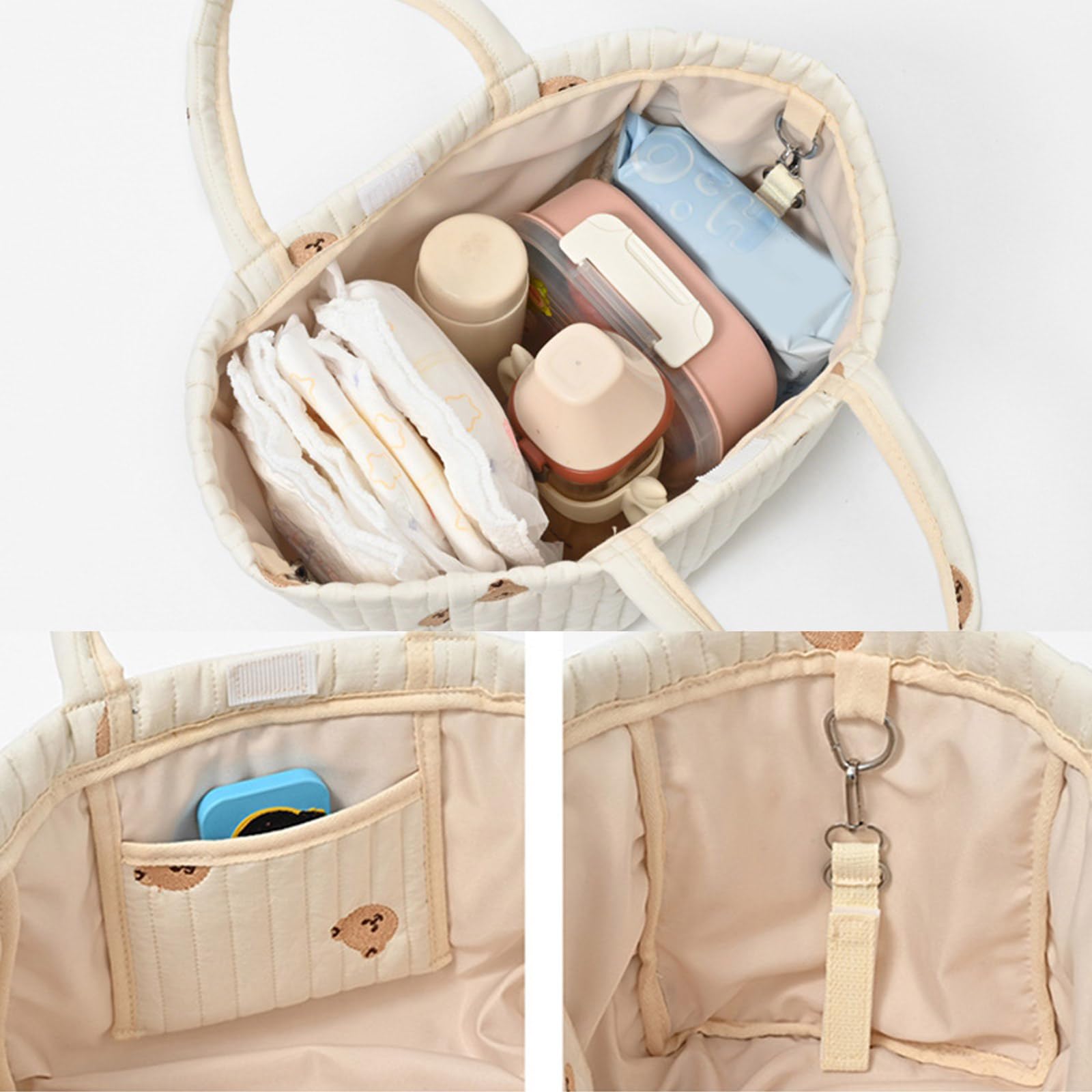 ハンドバッグプラムプラムハンギングバッグ刺繍パターンママバッグ