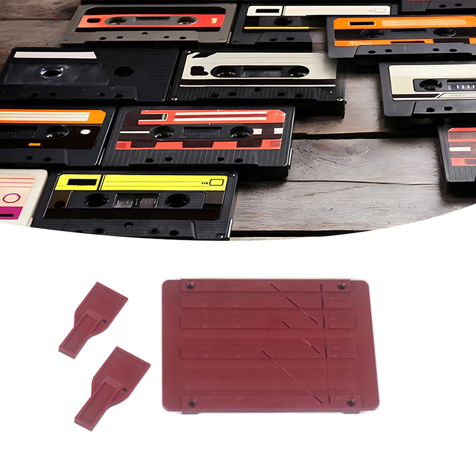 カセットテープの修理スプライシングセット2つのフィクサーがリールテープレコーダースプライシングブロックをリールリールリールします