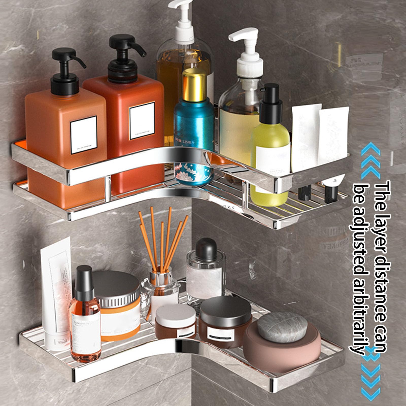 ホルダーと掘削することなく実用的なシャワーラックとバスルームやキッチン用のフックホームアクセサリー