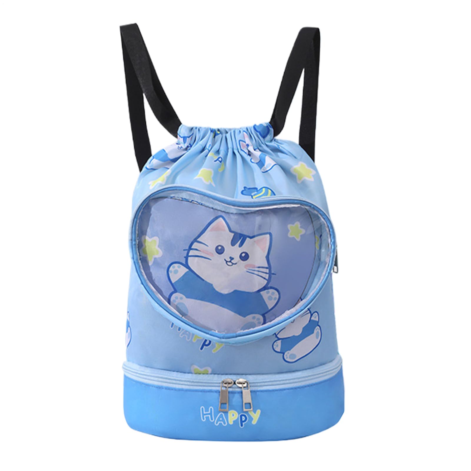 キッズプールバックパック - 防水ビーチバッグ 軽量デザイン カートゥーン柄 乾湿分離機能付き プールやキャンプ 旅行 スポーツジムでの利用に最適 - 湿潤乾燥分離ドローストリング軽量カートゥーンプールアクセサリー 学校活動キャンプスポーツ旅行ジムビーチ用