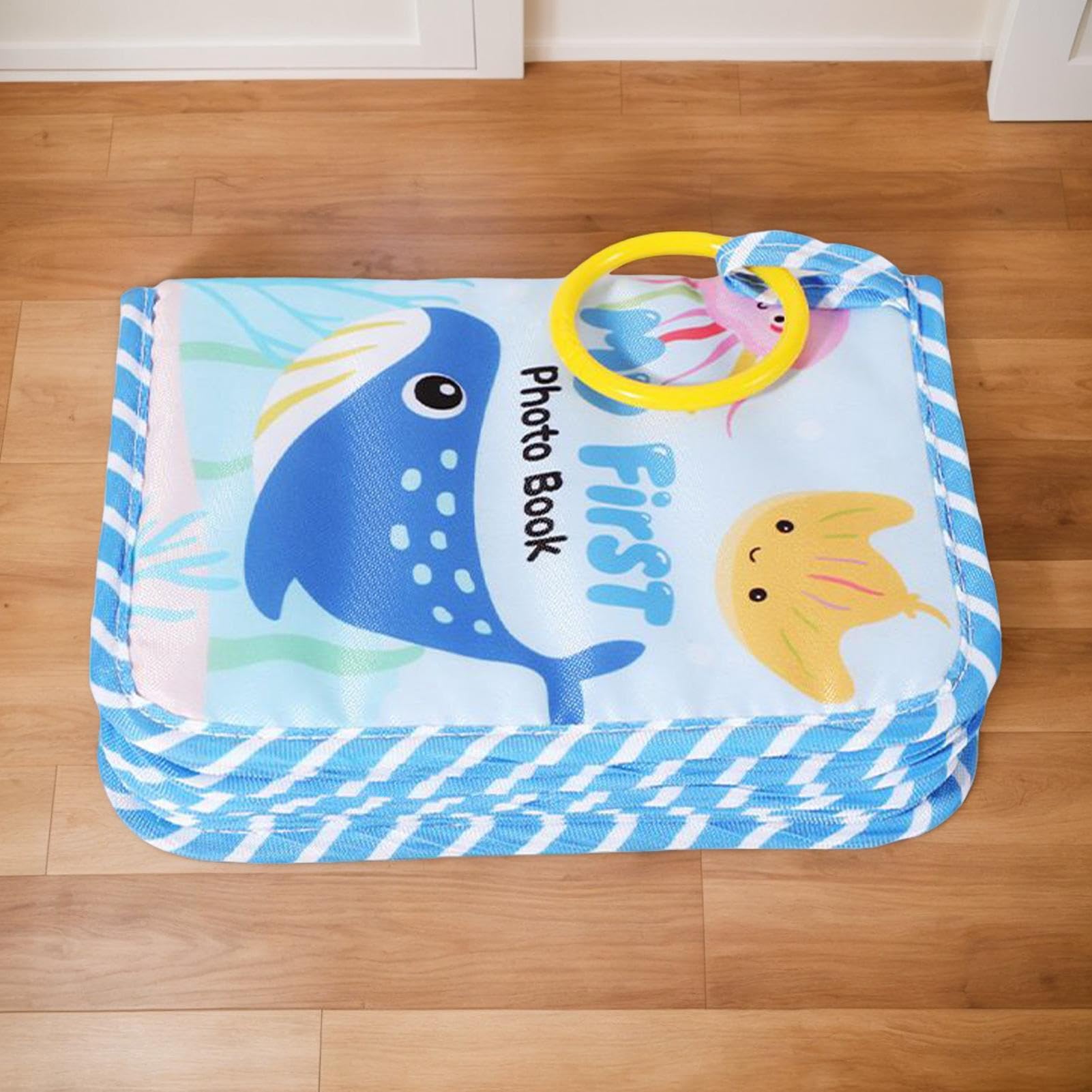 ベビーズファーストアルバム - ソフトタイプベビーアルバム - 記念用ミラー付き布製メモリーブック 家..