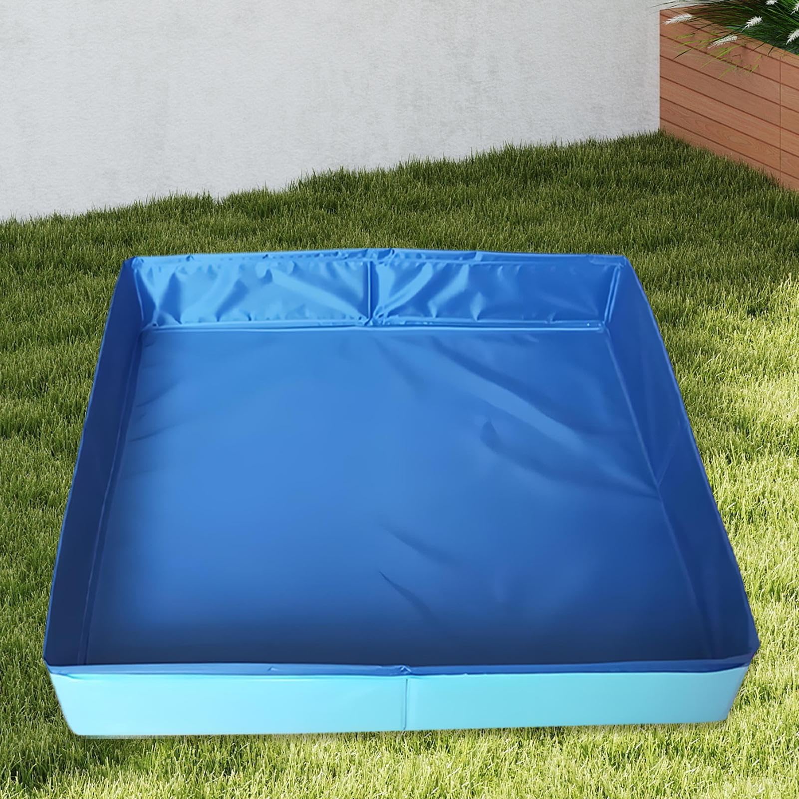 ドギーパドルプール | 犬用PVC折りたたみプール,省スペースペット用パドル兼バスタブ ビーチガーデン裏庭キャンプ場用 2