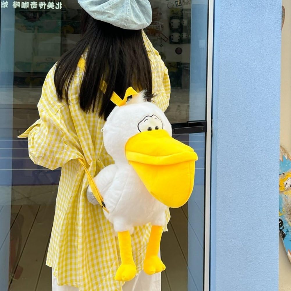 バックパック かわいい ペリカン 鳥バックパック リュックサック ふわふわ ぬいぐるみ デイパック サッ..