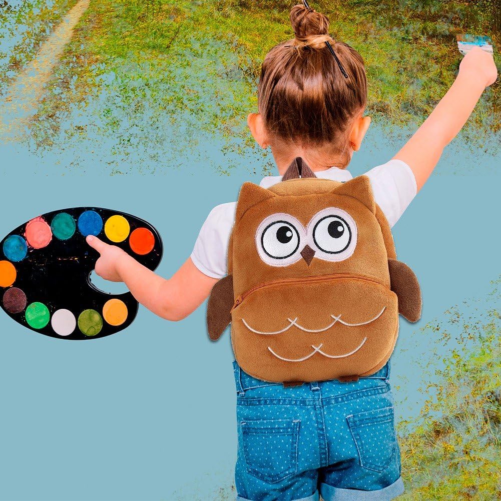 バックパック かわいい 漫画 フクロウ ぬいぐるみ リュック 幼児バックパック 子供スクールバッグ 動物..