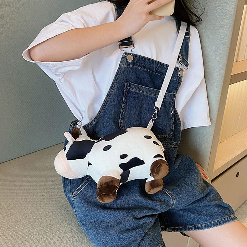 クロスボディバッグ かわいい 漫画 牛型 ぬいぐるみ ショルダーバッグ ハンドバッグ メッセジャーバッ..