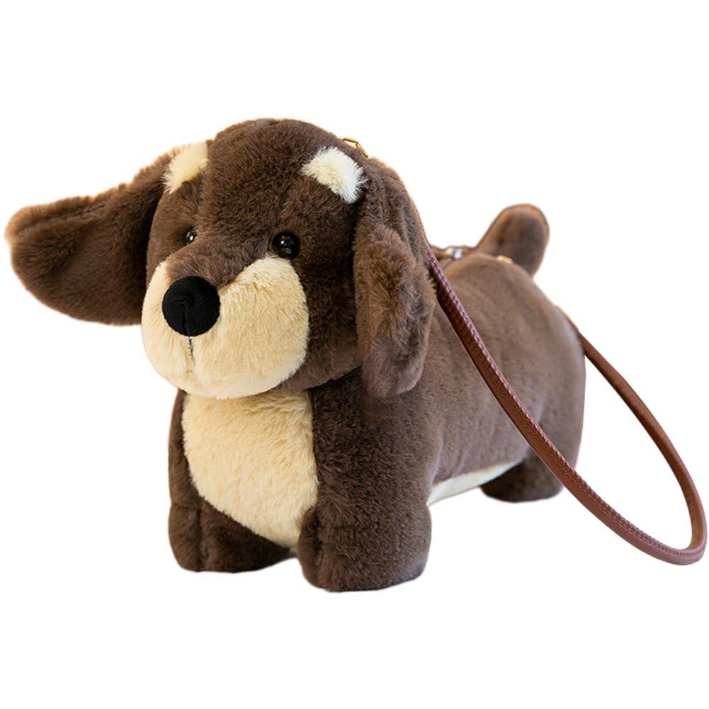 クロスボディバッグ 漫画 ダックスフント ぬいぐるみバッグ 犬 子犬バッグ ショルダーバッグ 財布 家 ..