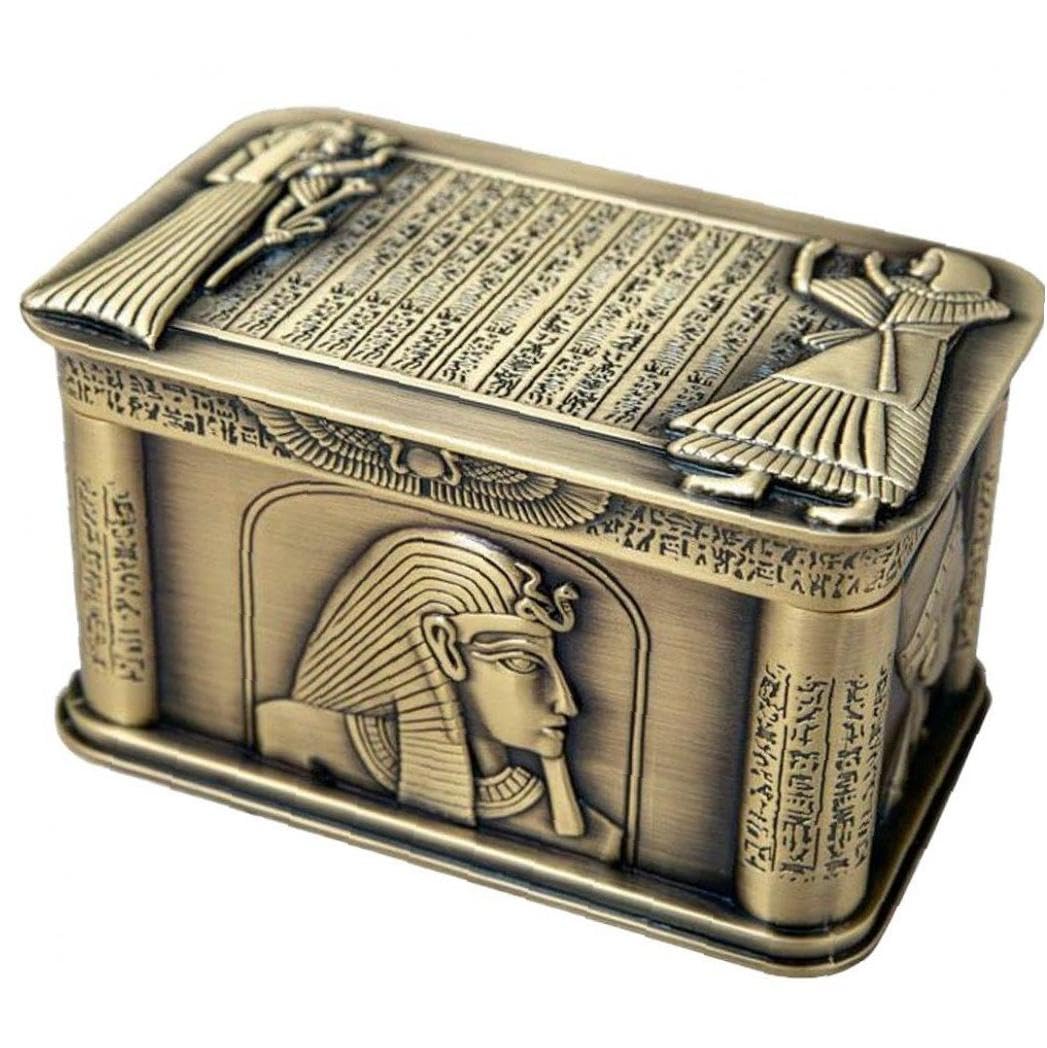 ヴィンテージ エジプト ファラオ メタル リリーフ ジュエリーボックス エジプト ギフト ストレージケース ホーム アート クラフト 装飾 オーガナイザート チ...