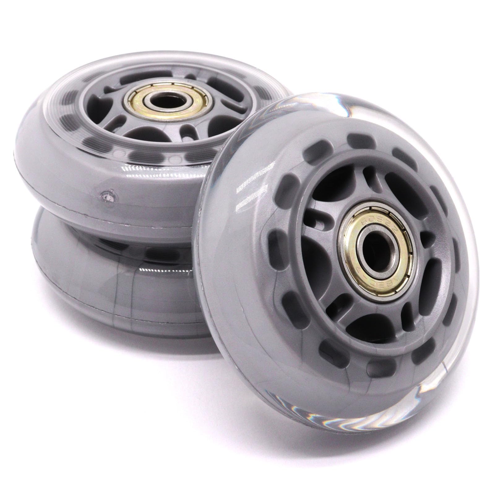 インラインスケートホイール ベアリング付き 3インチ ローラーブレードホイール 76mm 屋外および屋内用..