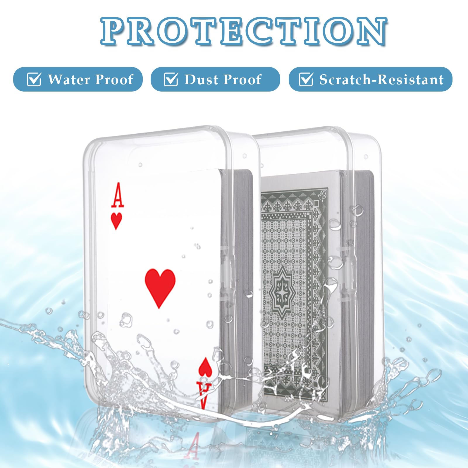 プラスチック製トランプケースホルダー 48個 空のトランプ収納ボックス カードゲーム収納ボックス オーガナイザー クリアカードケース 標準サイズのポーカーカードゲームカード用 スナップ閉じ(カードなし)