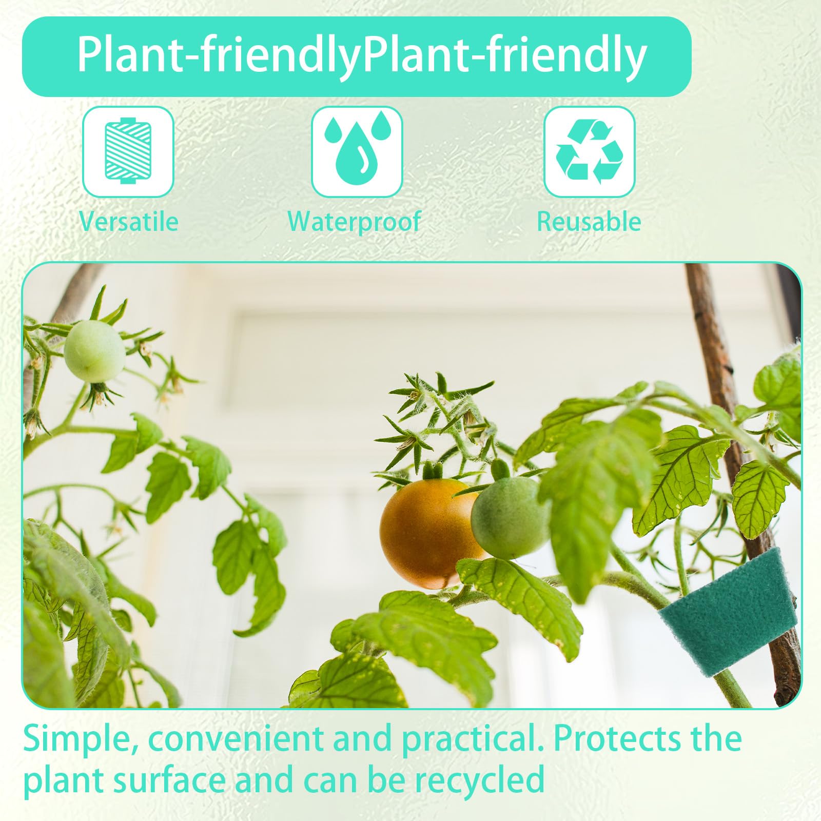 ewudy 再利用可能植物タイ 2本 33フィート 植物ストラップ ガーデンタイ 長さカット ナイロン植物テー..