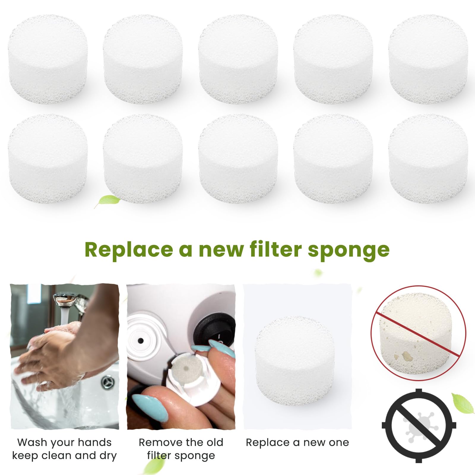 交換用エアフィルタースポンジネブライザーフィルター交換ラウンドスポンジエアフィルター交換用コンプ..