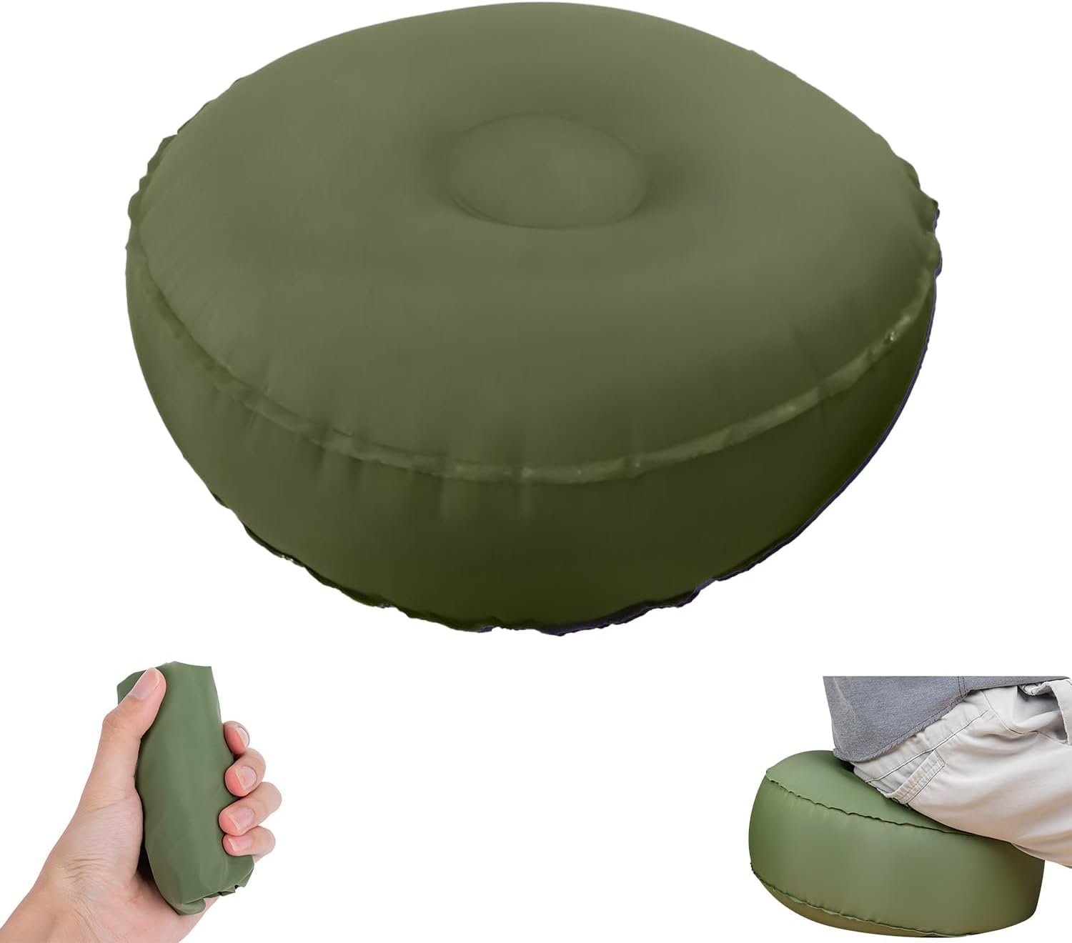 ポータブルクッション 折りたたみ 軽量 エアークッション 折りたたみ座布団 40Dナイロン複合TPU 耐荷重..