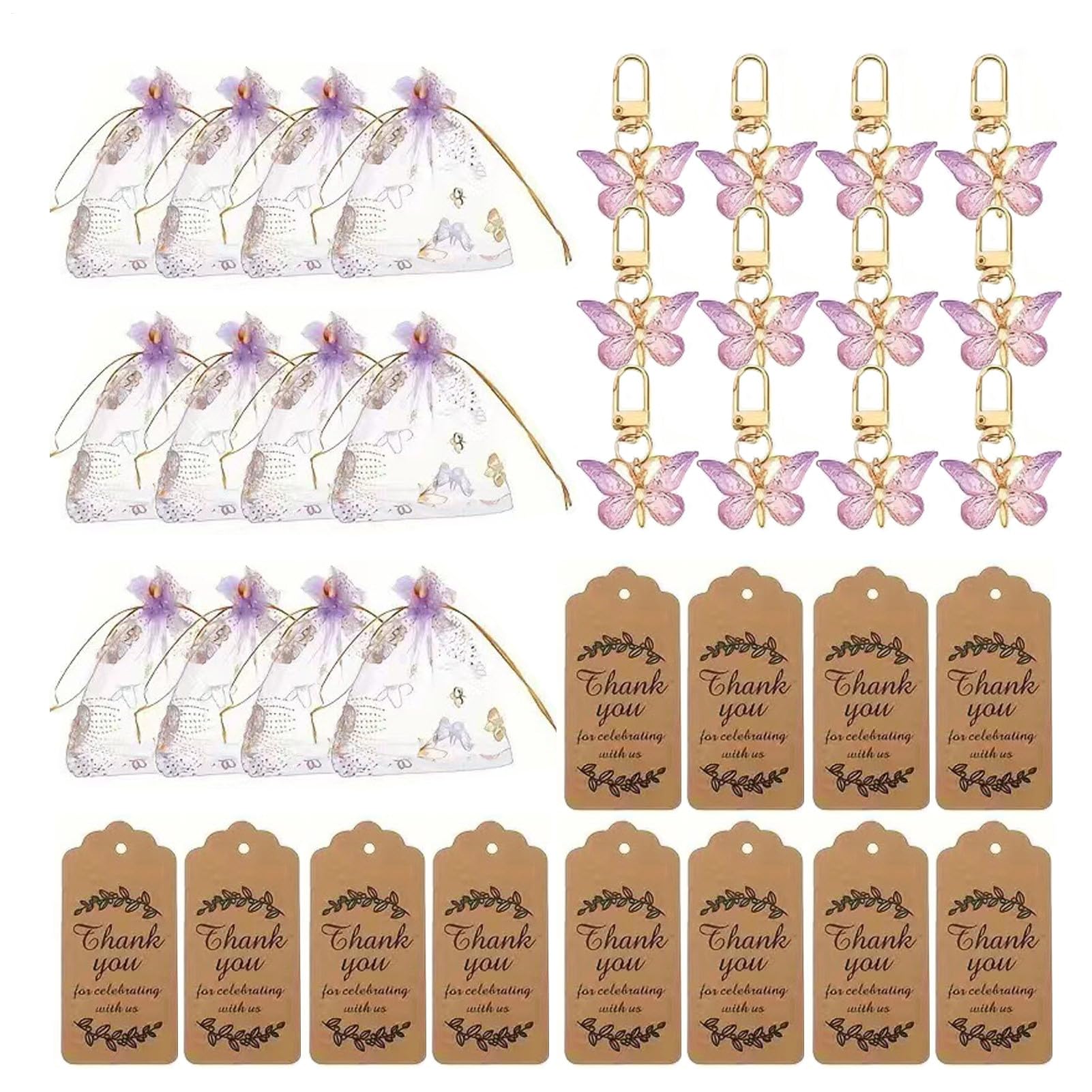 チャーム バタフライ キーチェーン - シンプルで 亜鉛合金製バタフライ型キーリング - トレンド感溢れ..