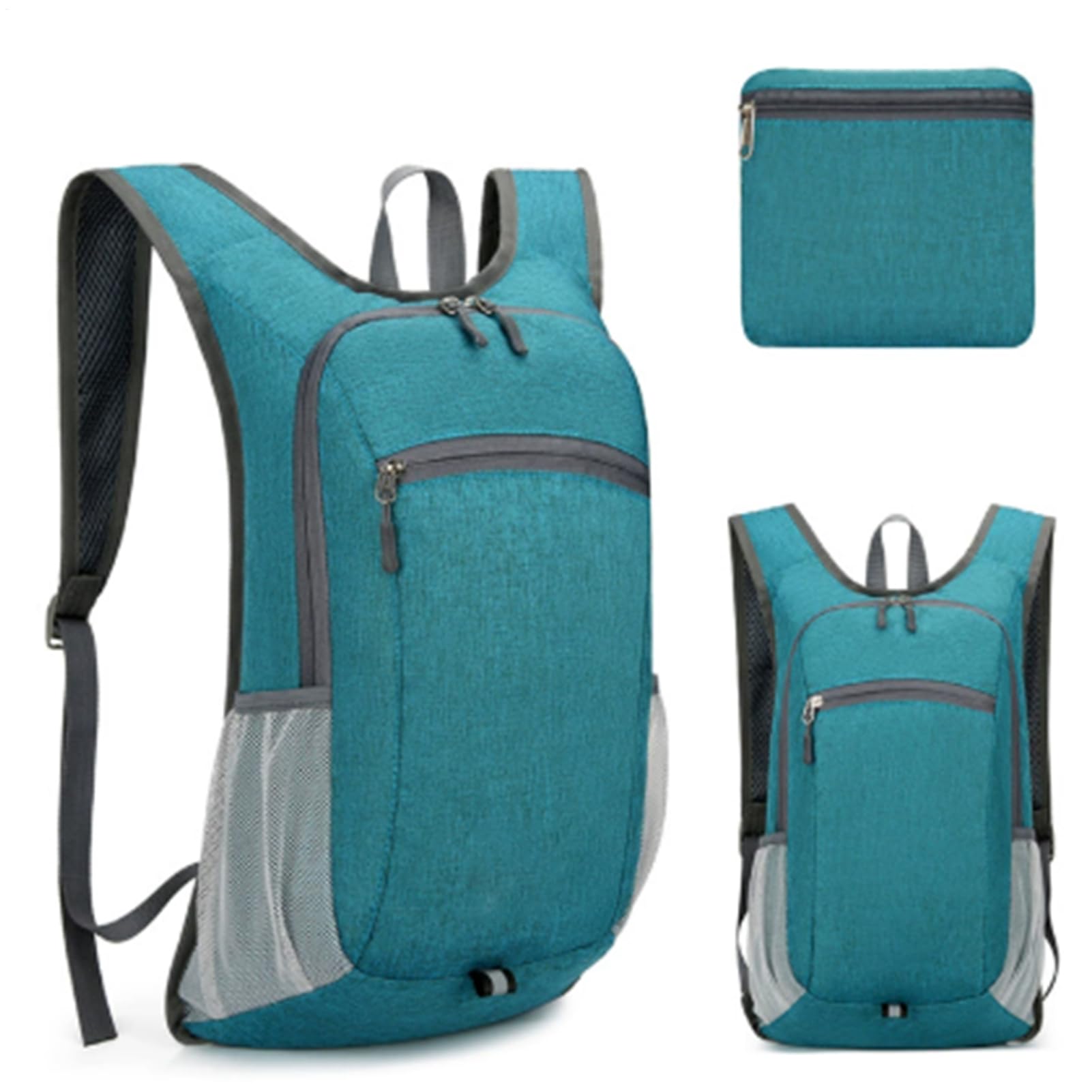 折りたたみリュック | 折りたたみ ハイキング バックパック - スポーツ愛好家向け収納バッグ 調整可能ショルダーストラップ付き 水筒・傘・帽子・スリッパ・カード・鍵 対応