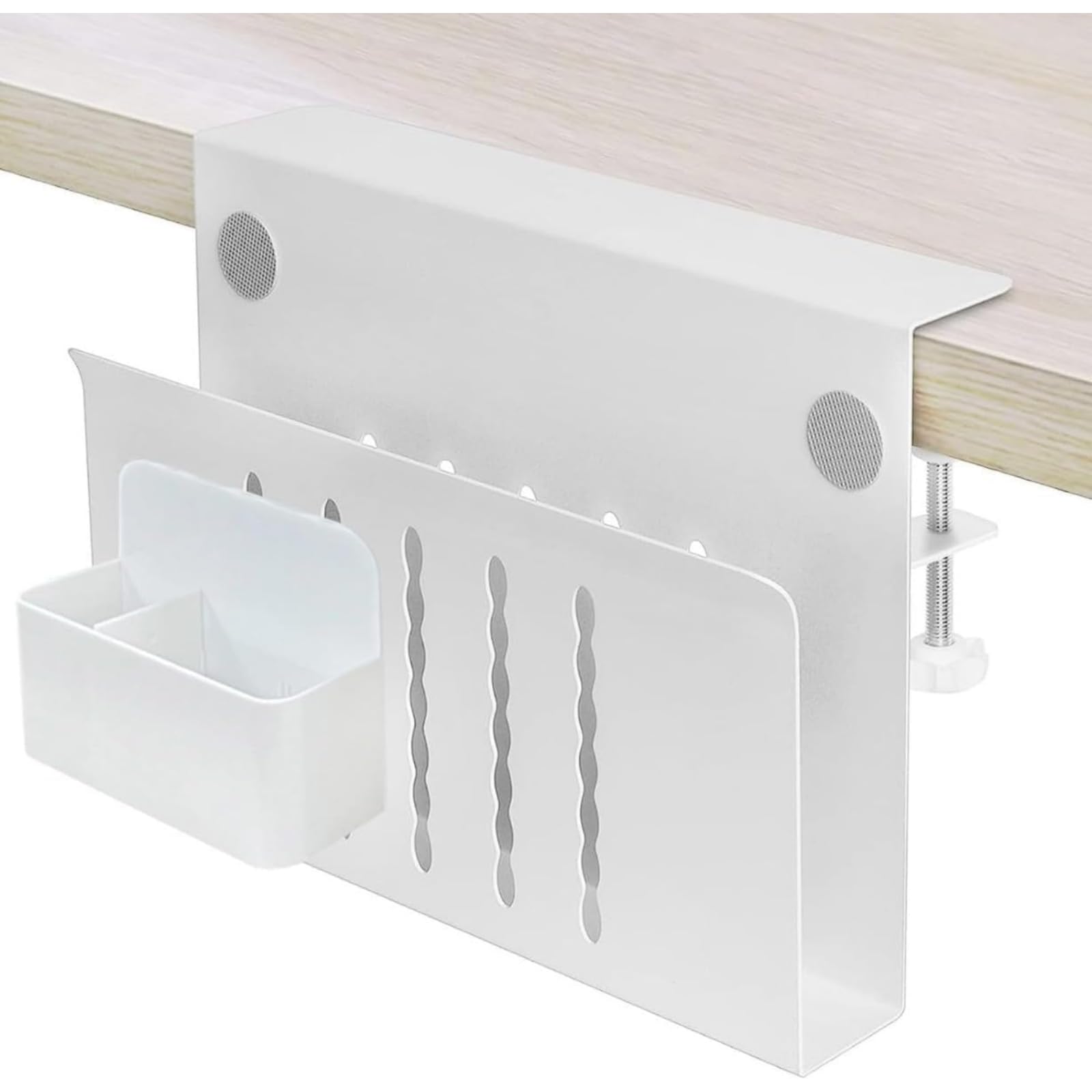 ノートパソコン収納ラック デスクサイド 垂直吊り多機能冷却ブラケット穴なし棚 (ブラック)