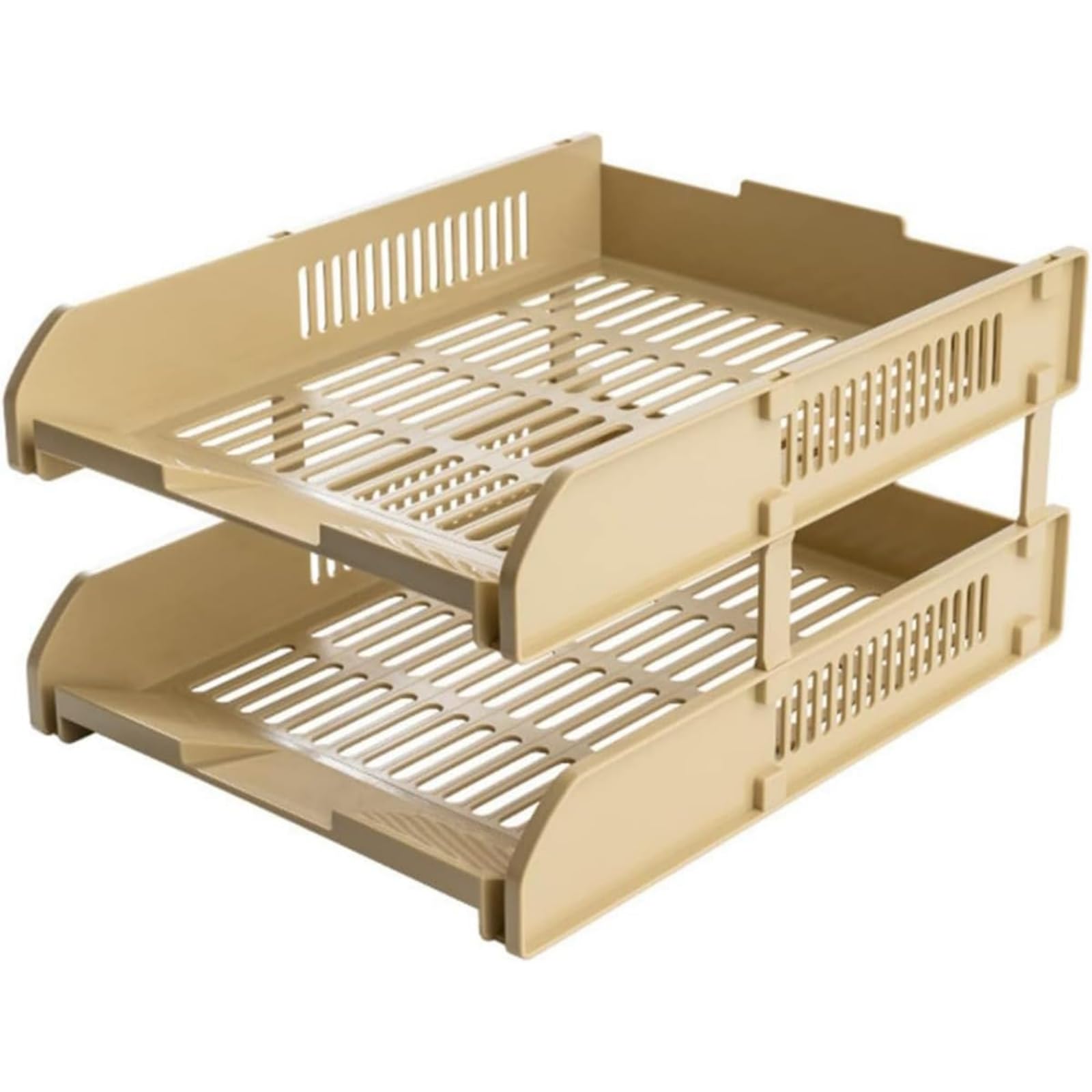 ファイルオーガナイザー ファイル収納ラック 多機能収納ラック 書類 本 小物 ホームオフィス ビジネススタイル デスクトップ おしゃれ (カーキ,2段)