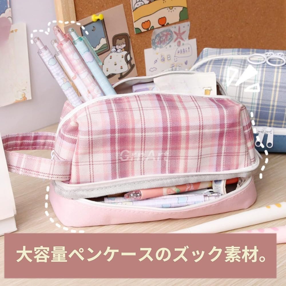 ペンバッグ かわいい ペンケース シンプル 大容量 かわいい キャンバスケース ファッション 女の子 中..