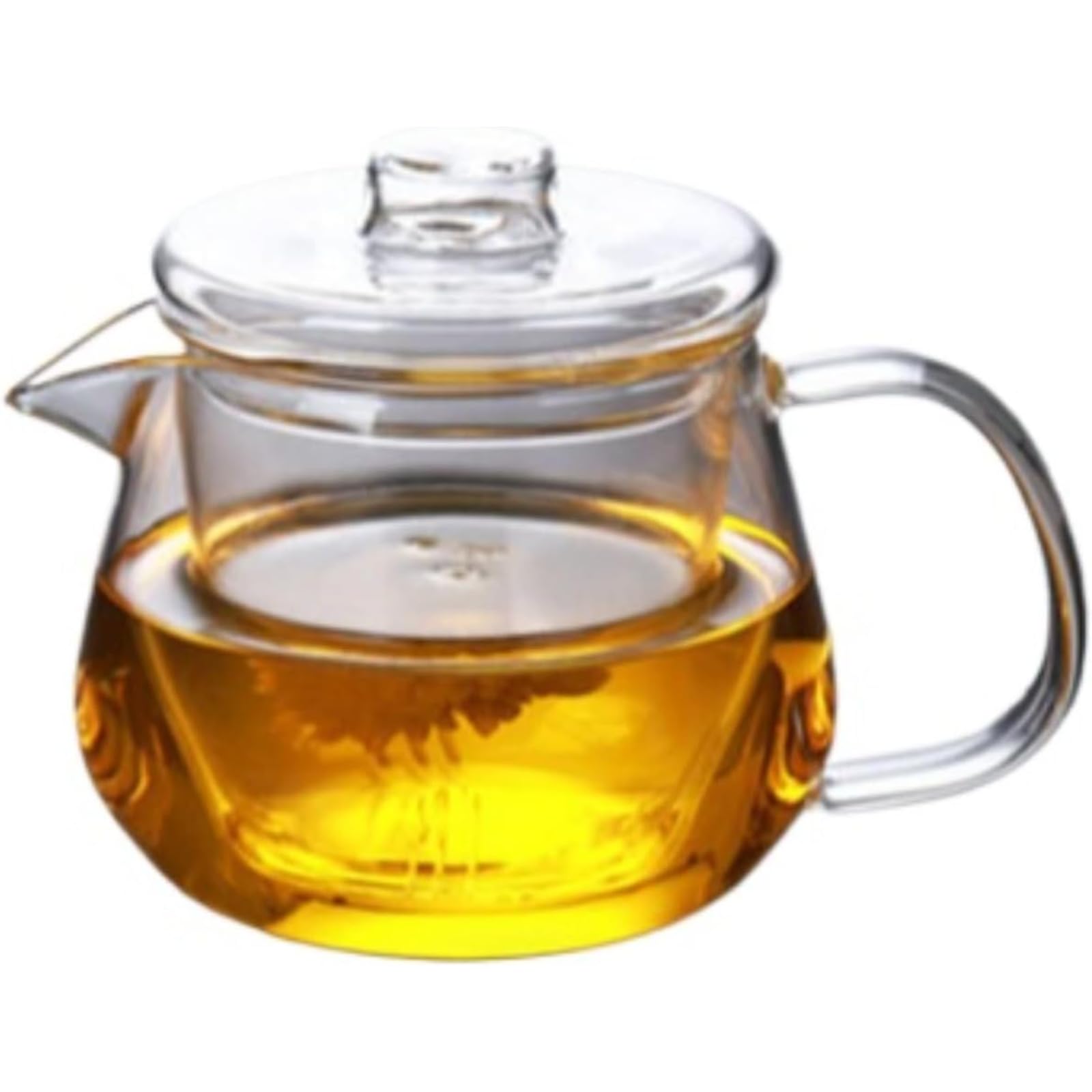 耐熱ガラスティーポット ストレーナー付き ガラスジャー ハンドメイド 透明 フルーツティー フラワーテ..