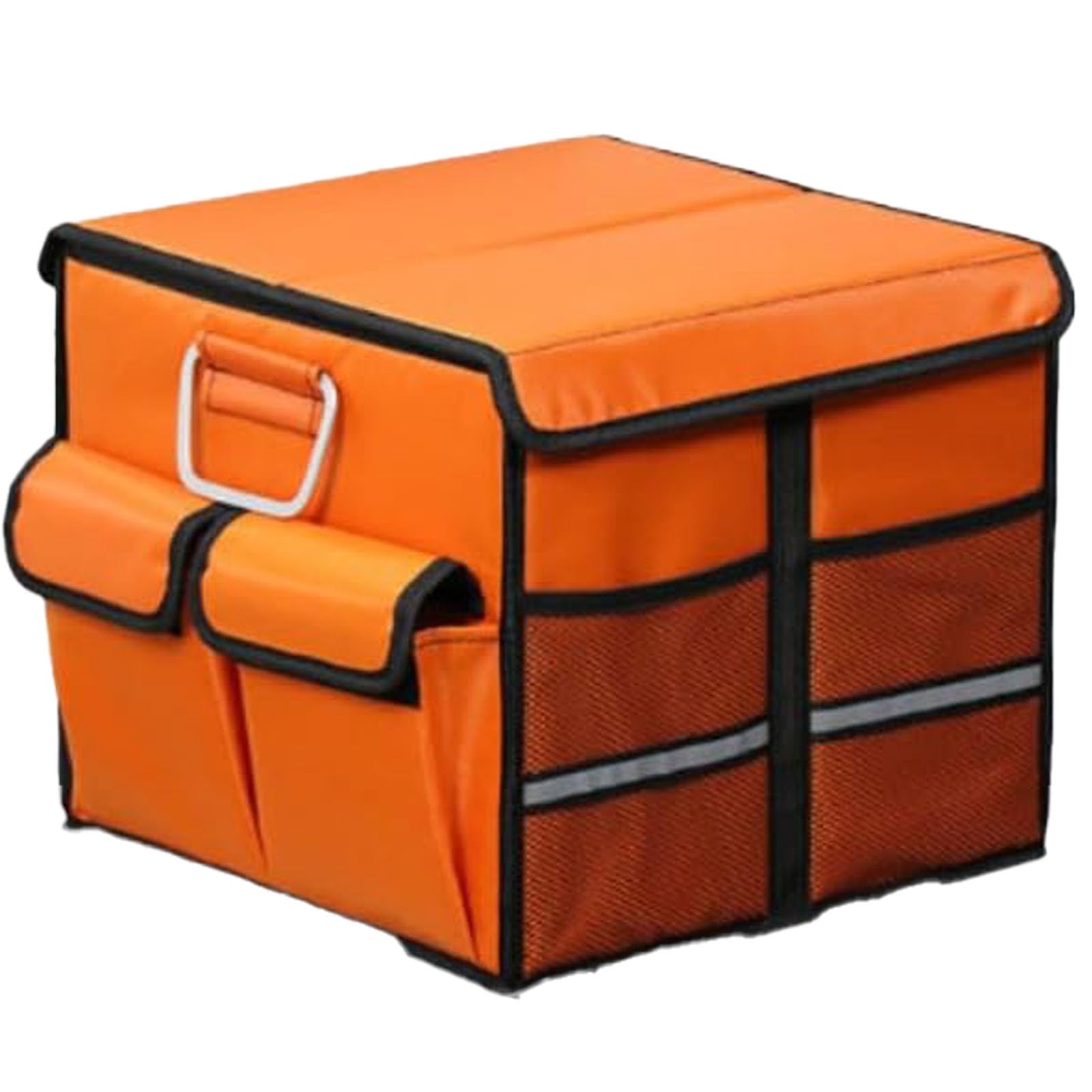 車の収納ボックス 荷物収納ボックス 大容量 シート背もたれポケット 後部座席 防水 滑り止め 背もたれ 折りたたみ 蓋付き (ピンク)