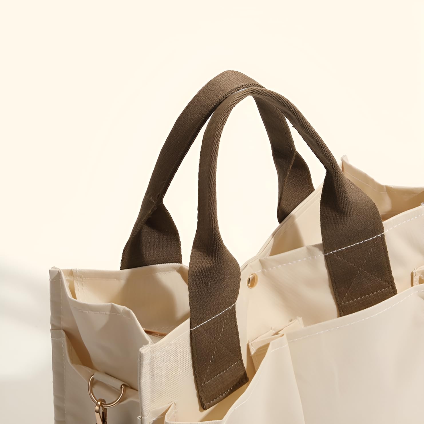 ショルダー マザーズ 【大容量】【多ポケット】 3WAY使用可能 ベビーカー掛けフック付き 肩紐調節 ママ向け 通勤 お出かけ キャンバス トート