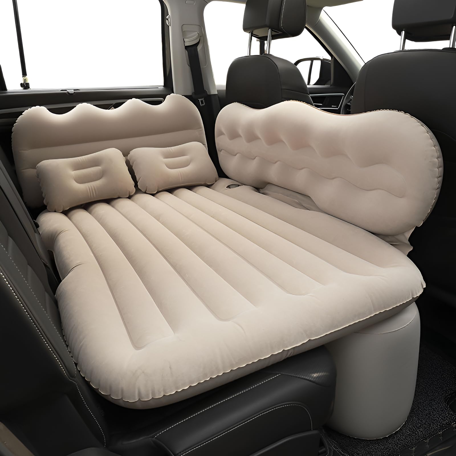 【2025強化版】車中泊マット エアーマット 膨張式ポンプ付き 枕つき と収納袋付き エアー キャンプ 厚..