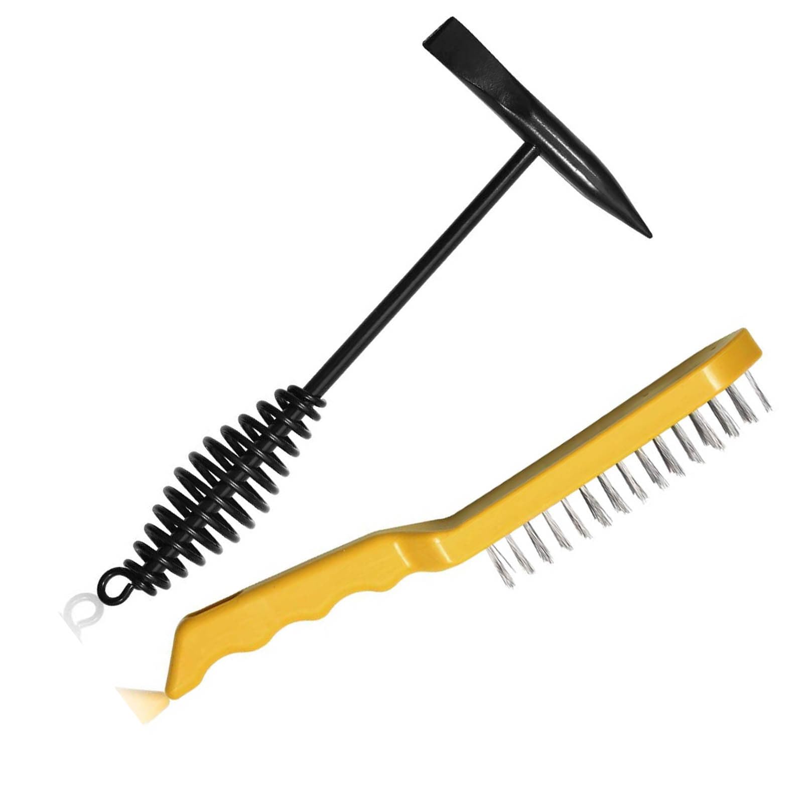 ケレン鎚 溶接作業用ハンマー ステンレスワイヤーブラシ 2点セット ケレン鎚 溶接用品 工具 溶接ペン ..