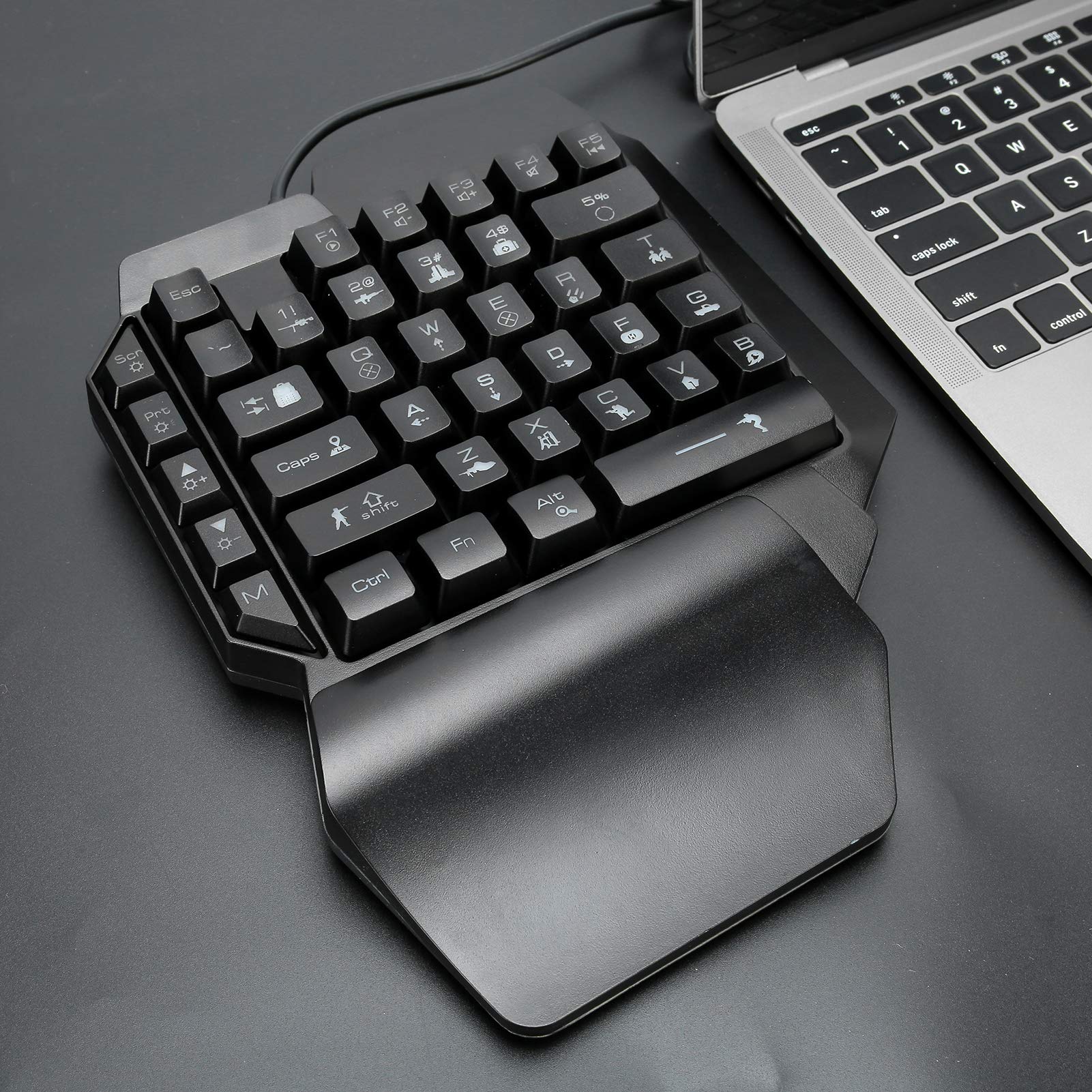 楽天月影屋片手キーパッド ゲーミングミニキーボード USB接続 キーボード 人間工学 業務 学習 作業 ゲーム（F6キーボード）