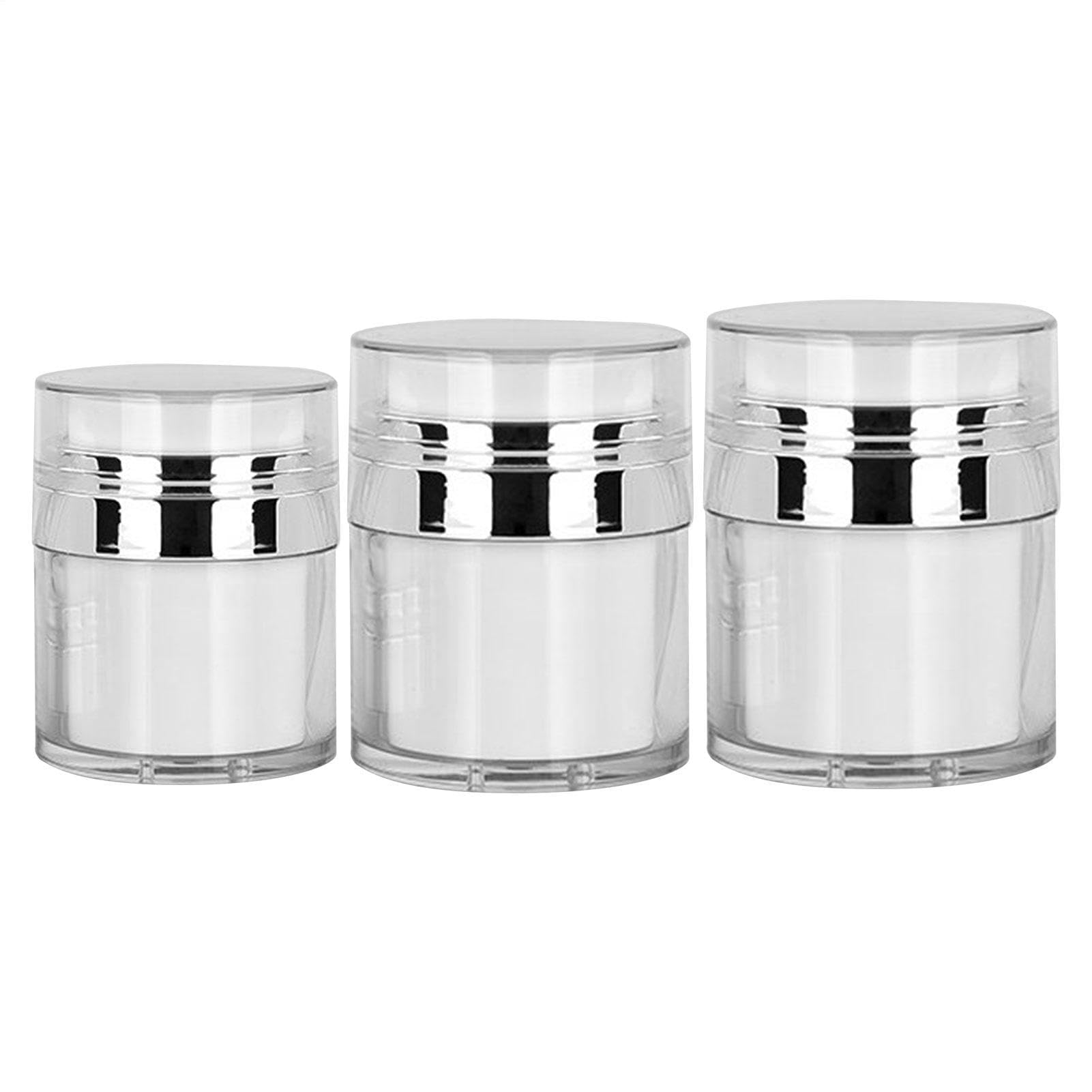 エアレスポンプボトル - エアレスポンプ瓶|リークプルーフホワイトアクリルクリームジャーバキュームボトル保湿剤ディスペンサージャー、メイクアップローションクリーム用のポータブルローションディスペンサー、旅行コンテナ