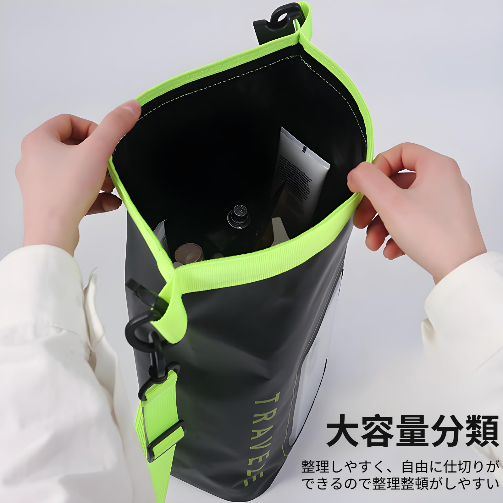 マリンスポーツ専用 高耐久防水 PVC夾み網製 2-5L 携帯・貴重品保管に 海水浴/カヤック/釣り/夏のレ 耐..