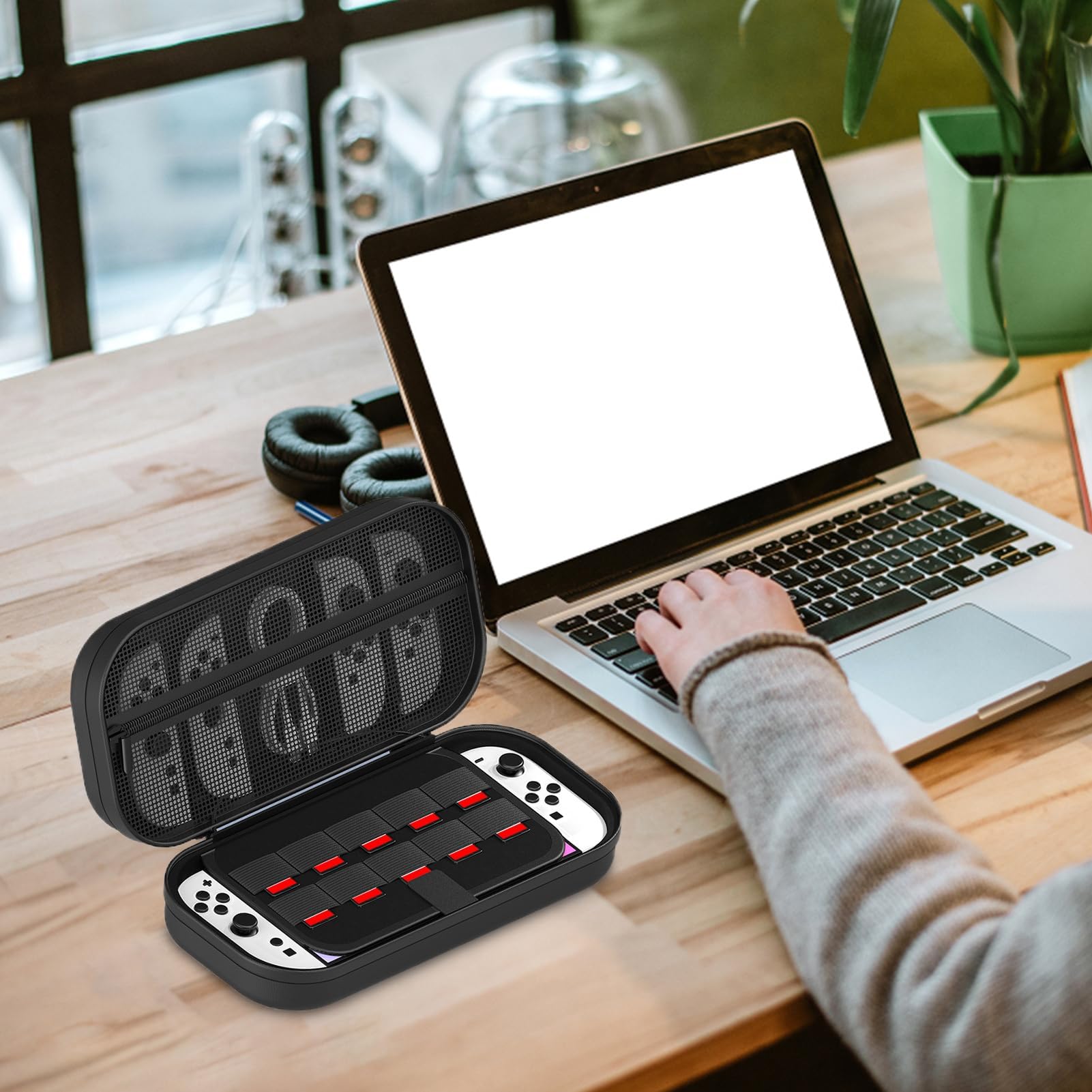 楽天月影屋ハンドヘルドゲーム機収納ケース, 旅行用ゲームプレーヤー 持ち運び収納ホルダー, ポータブル電子機器ホルダー アウトドア旅行用ポケットアクセサリー