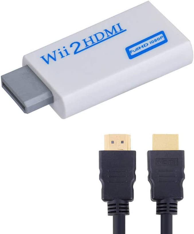转换器 Wii to HDMI 转换适配器 将Wii转换为HDMI连接 附带720p/1080p HD HDMI线