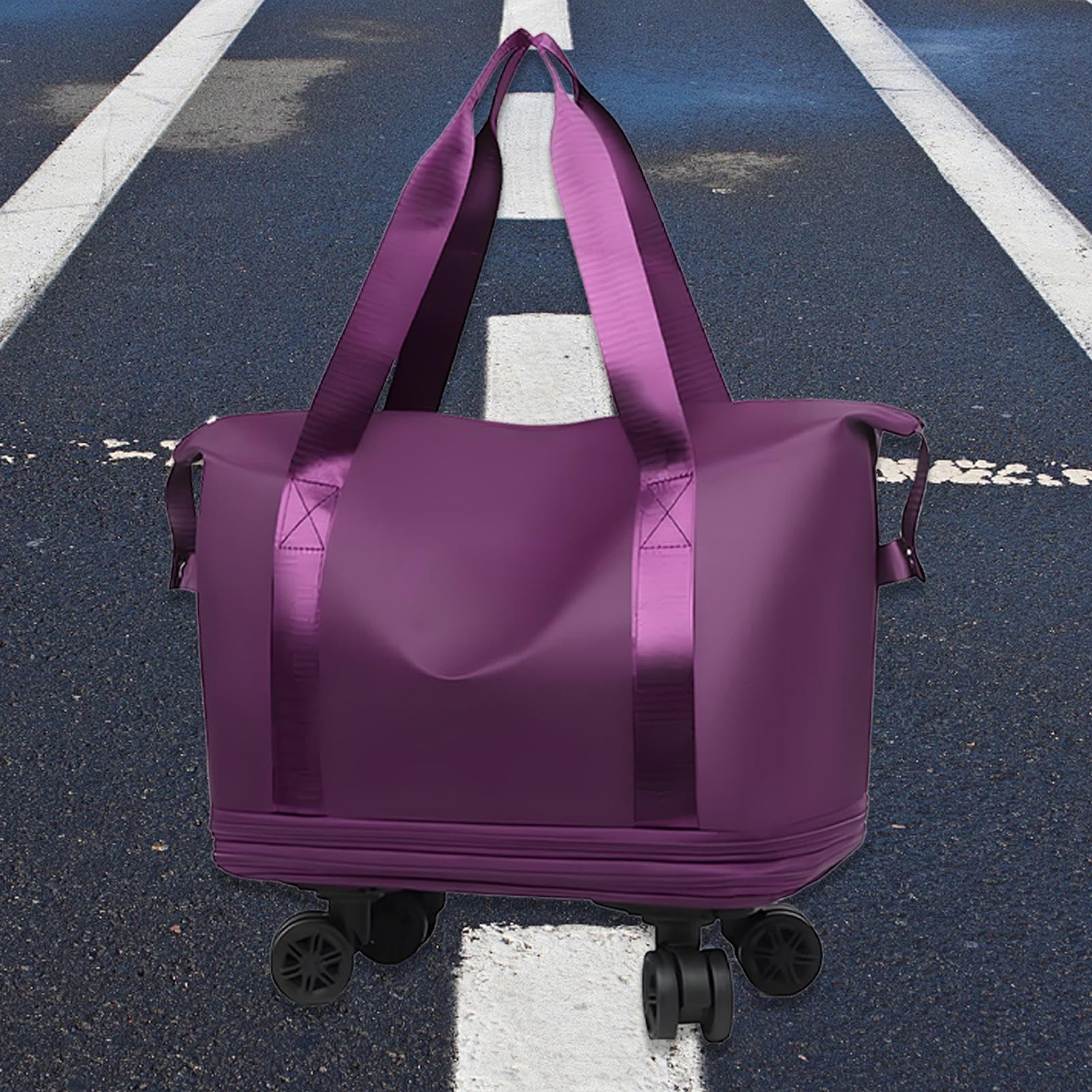 トラベルダッフルバッグ ウィズウィール,個人用ローリングスーツケースパック - 湿気と乾燥を分離可能..