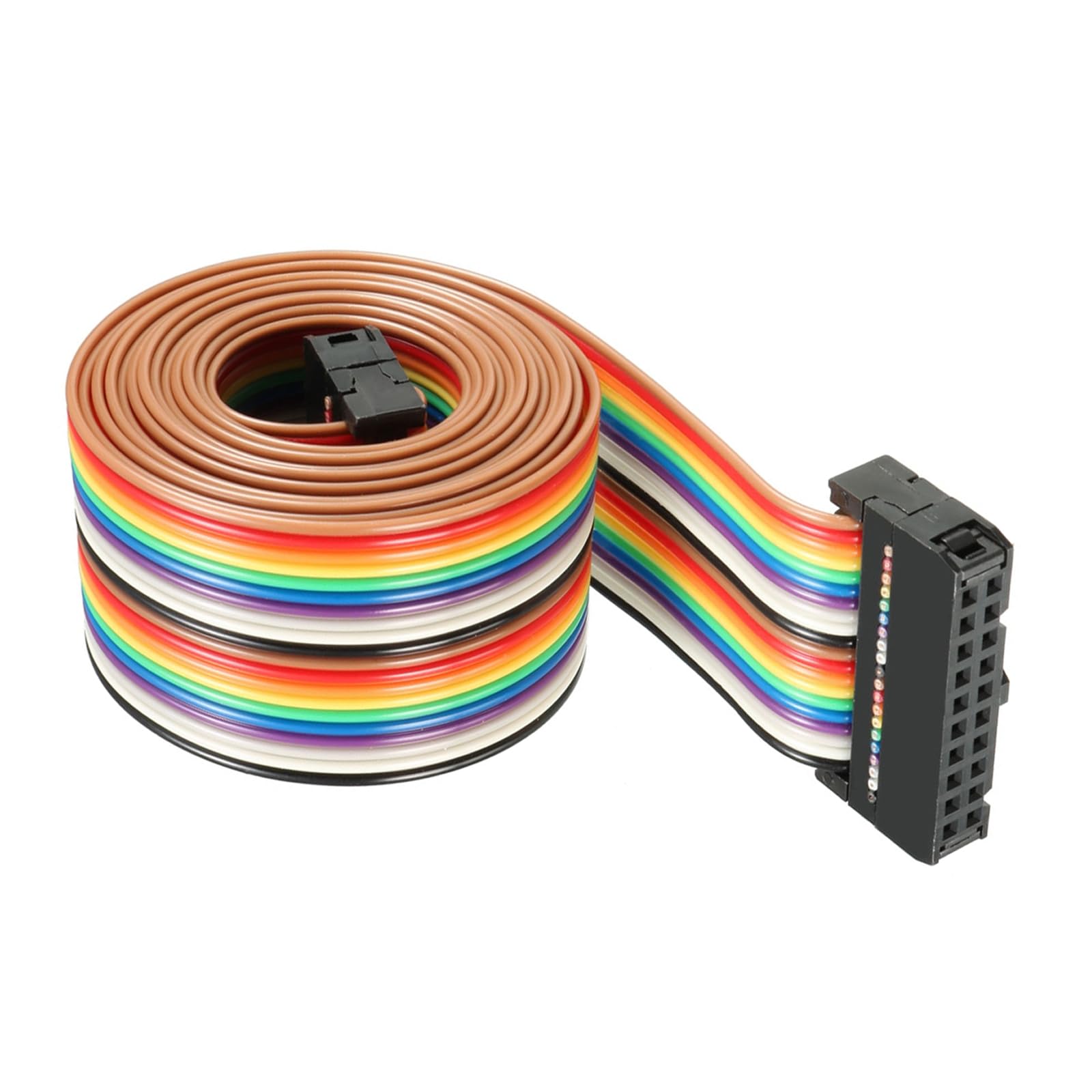 1パック 20ピン IDCワイヤーフラットレインボーリボンケーブル 128cm 2.54mmピッチ ブレッドボードジャンパーワイヤー 電子プロジェクト用(3)